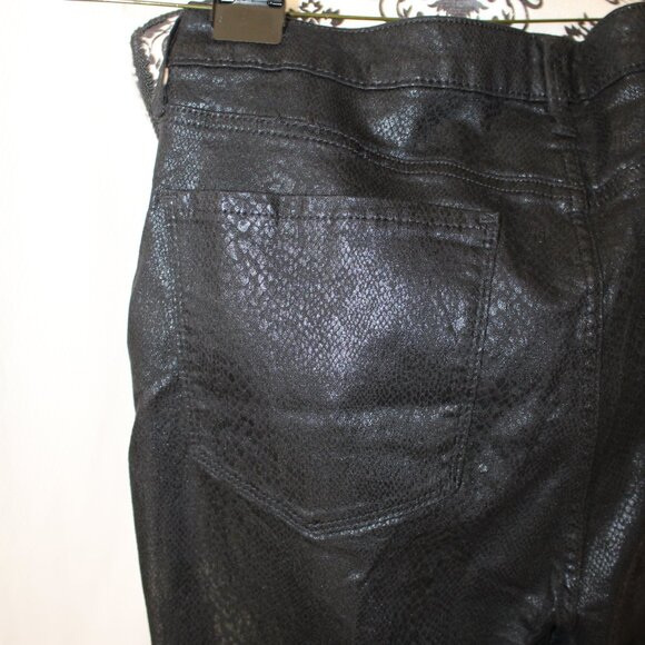 BIG SALE JEANS Seven7 Coated Skinny Faux Leather Black Viper Size 14 30” NWT's - Picture 12 of 16